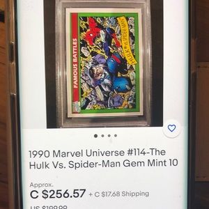 Marvel Comics Hulk vs Spider-Man Famous Battles Trading Card #114